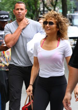 Jennifer Lopez and Alex Rodriguez get in a gym in New York